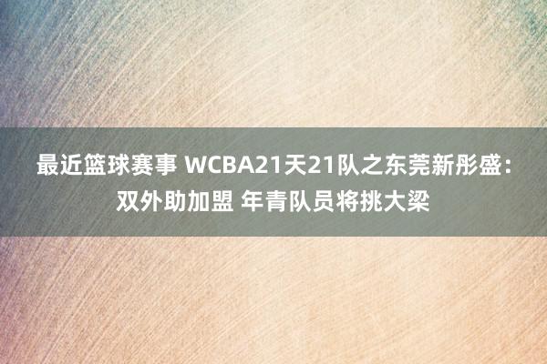 最近篮球赛事 WCBA21天21队之东莞新彤盛：双外助加盟 年青队员将挑大梁