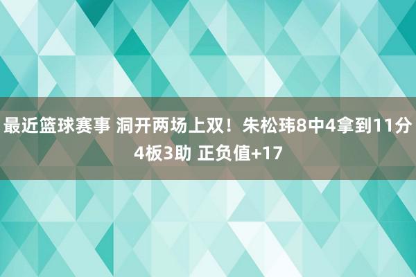 最近篮球赛事 洞开两场上双！朱松玮8中4拿到11分4板3助 正负值+17